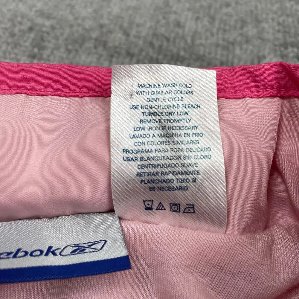 Reebok Toddler Girls Windbreaker Jacket 4T Pink Green Hooded Full Zip Retro y2k